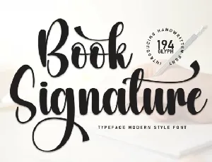 Book Signature Script font