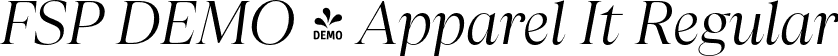 FSP DEMO - Apparel It Regular font | Fontspring-DEMO-apparel-regularit.otf