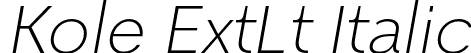 Kole ExtLt Italic font | NicolassFonts - Kole-ExtraLightOblique.otf