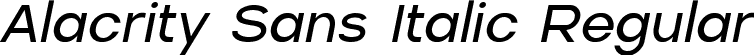 Alacrity Sans Italic Regular font | Alacrity Sans Italic.ttf