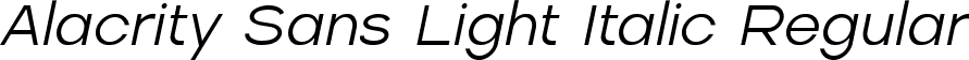 Alacrity Sans Light Italic Regular font | Alacrity Sans Light Italic.ttf