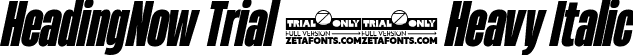 HeadingNow Trial 38 Heavy Italic font | HeadingNowTrial-38HeavyItalic.ttf