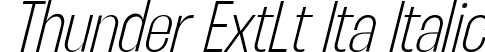 Thunder ExtLt Ita Italic font | Thunder-ExtraLightLCItalic.ttf