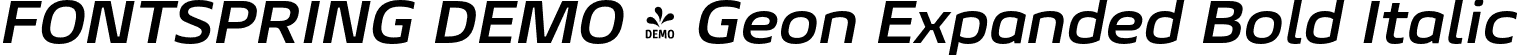 FONTSPRING DEMO - Geon Expanded Bold Italic font | Fontspring-DEMO-geonexpanded-boldit.otf