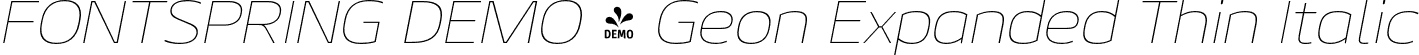 FONTSPRING DEMO - Geon Expanded Thin Italic font | Fontspring-DEMO-geonexpanded-thinit.otf