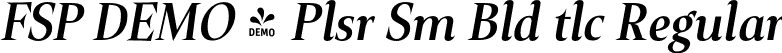 FSP DEMO - Plsr Sm Bld tlc Regular font | Fontspring-DEMO-plaisir_750_semi_bold_italic.otf