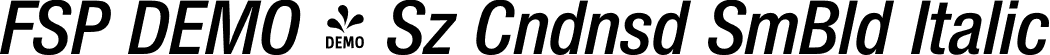 FSP DEMO - Sz Cndnsd SmBld Italic font | Fontspring-DEMO-suizacondensed-semibolditalic.otf