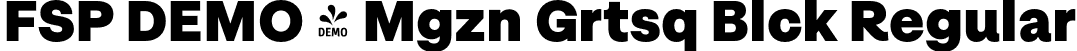 FSP DEMO - Mgzn Grtsq Blck Regular font | Fontspring-DEMO-magazinegrotesque-black.otf