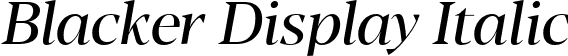 Blacker Display Italic font | Blacker-Display-Regular-Italic-trial.ttf