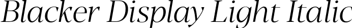 Blacker Display Light Italic font | Blacker-Display-Light-Italic-trial.ttf