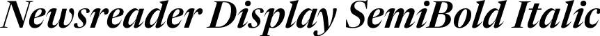 Newsreader Display SemiBold Italic font | NewsreaderDisplay-SemiBoldItalic.ttf
