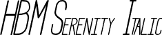 HBM Serenity Italic font | HBM-Serenity-Italic.ttf