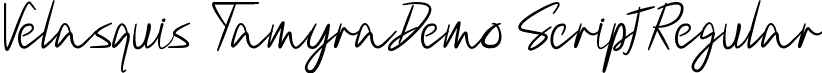 Velasquis TamyraDemo Script Regular font | VelasquisTamyraDemoScript.ttf