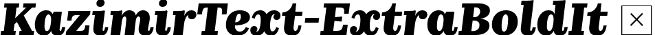 KazimirText-ExtraBoldIt  font | KazimirText-ExtraBoldIt.ttf