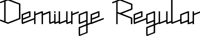 Demiurge Regular font | Demiurge.ttf