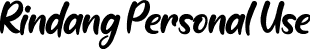 Rindang Personal Use font | Rindang-PersonalUse.otf