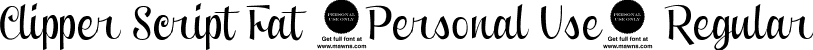 Clipper Script Fat (Personal Use) Regular font | PersonalUse_Clipper_Script_fat.ttf