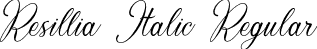 Resillia Italic Regular font | Resillia Italic demo.otf