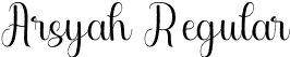 Arsyah Regular font | Arsyah.otf