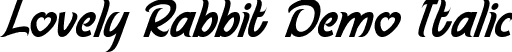 Lovely Rabbit Demo Italic font | LovelyRabbitDemoItalic.ttf