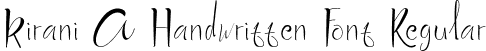 Kirani A Handwritten Font Regular font | Kirani A Handwritten Font Demo.otf