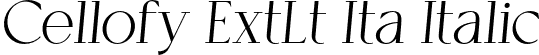 Cellofy ExtLt Ita Italic font | Cellofy-ExtraLightItalic.otf