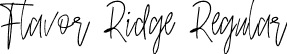 Flavor Ridge Regular font | FlavorRidge.otf