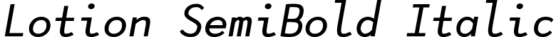 Lotion SemiBold Italic font | Lotion-SemiBoldItalic.ttf