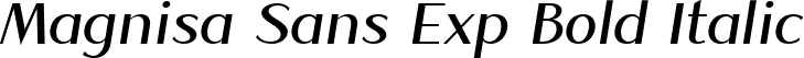 Magnisa Sans Exp Bold Italic font | MagnisaSans-BoldExpItalic.ttf