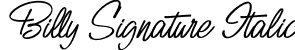 Billy Signature Italic font | Billy Signature Slant.ttf