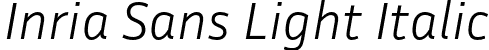 Inria Sans Light Italic font | InriaSans-LightItalic.otf