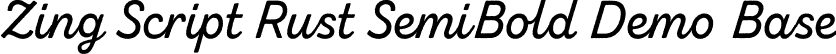 Zing Script Rust SemiBold Demo Base font | ZingScriptRustSBDemo-Base.otf