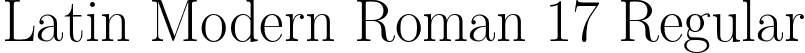 Latin Modern Roman 17 Regular font | lmroman17-regular.otf