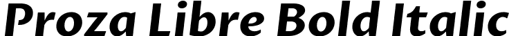 Proza Libre Bold Italic font | ProzaLibre-BoldItalic.ttf