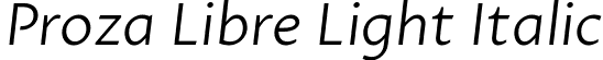 Proza Libre Light Italic font | ProzaLibre-LightItalic.ttf