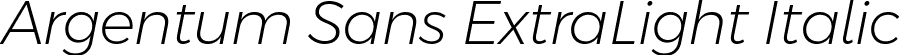 Argentum Sans ExtraLight Italic font | ArgentumSans-ExtraLightItalic.ttf