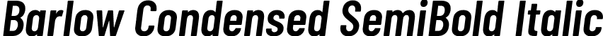Barlow Condensed SemiBold Italic font | BarlowCondensed-SemiBoldItalic.ttf