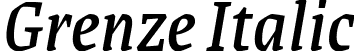 Grenze Italic font | Grenze-Italic.ttf