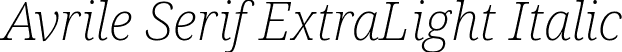 Avrile Serif ExtraLight Italic font | AvrileSerif-ExtraLightItalic.ttf