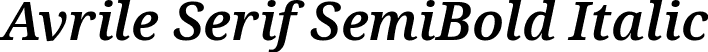 Avrile Serif SemiBold Italic font | AvrileSerif-SemiBoldItalic.ttf