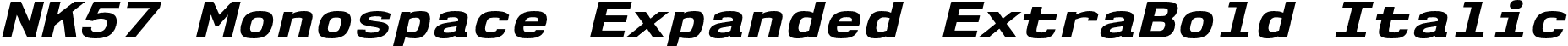 NK57 Monospace Expanded ExtraBold Italic font | nk57-monospace-ex-eb-it.otf