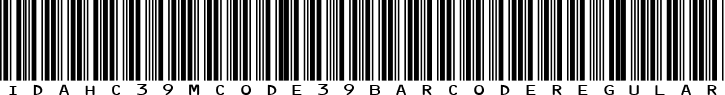 IDAHC39M Code 39 Barcode Regular font | IDAutomationHC39M Code 39 Barcode.ttf