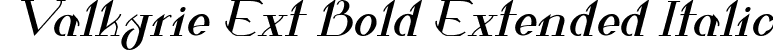 Valkyrie Ext Bold Extended Italic font | Valkyrie-BoldExtendedItalic.ttf