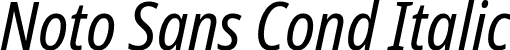 Noto Sans Cond Italic font | NotoSans-CondensedItalic.ttf