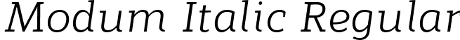 Modum Italic Regular font | Modum-Italic.otf