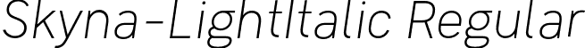Skyna-LightItalic Regular font | Skyna-LightItalic.otf