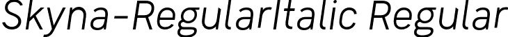 Skyna-RegularItalic Regular font | Skyna-RegularItalic.otf