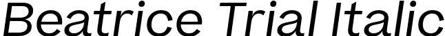 Beatrice Trial Italic font | BeatriceTRIAL-RegularItalic.ttf
