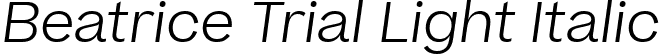 Beatrice Trial Light Italic font | BeatriceTRIAL-LightItalic.ttf