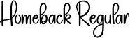 Homeback Regular font | Homeback.otf